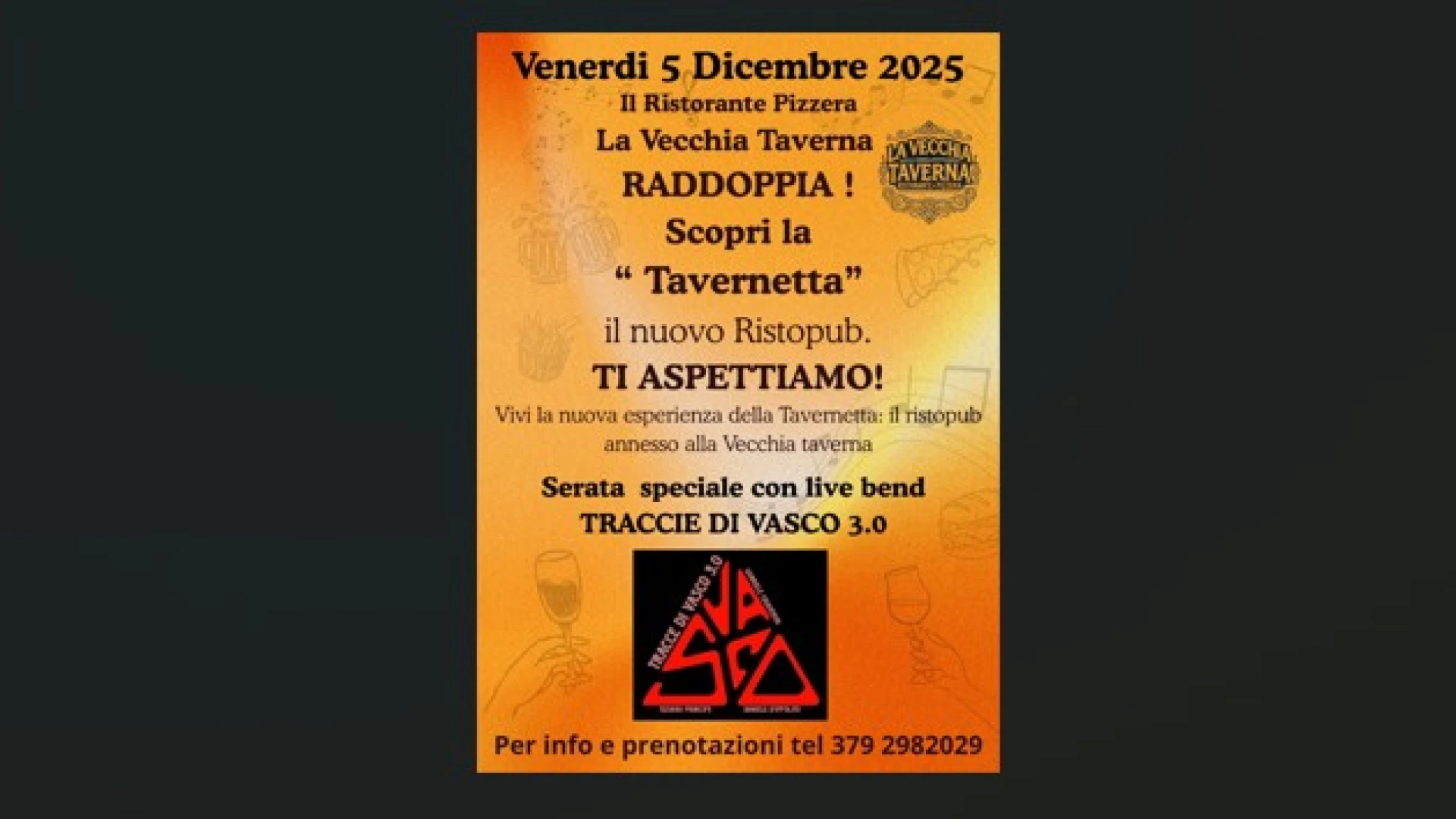 Macchia d’Isernia: “La Vecchia Taverna” raddoppia. Venerdì 5 dicembre l’apertura della ristopub annesso al locale.